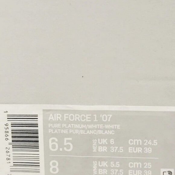8 WOMEN'S NIKE AIR FORCE ONE 1 07 CT2302-003 GREY / WHITE - Picture 9 of 9
